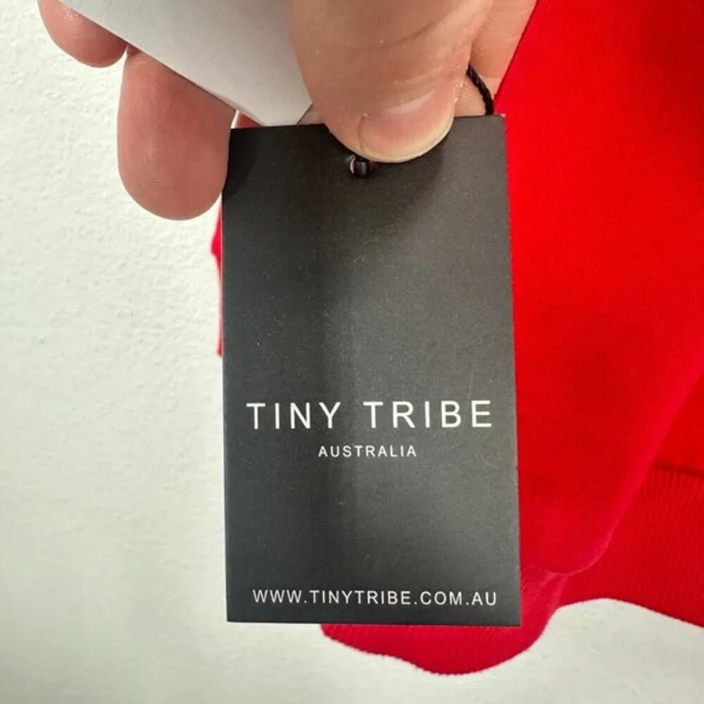 Tiny Tribe Australia Feelin' Jolly Vibrant Holiday Red‎ Christmas Sweatshirt NWT - Picture 4 of 7